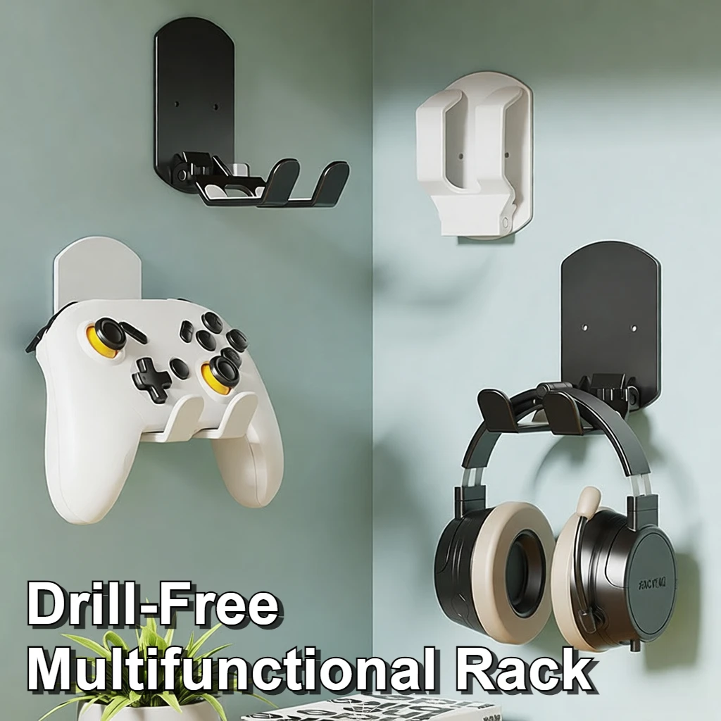 2er-Pack Spielcontroller-Ständer |   Schadet den Wänden nicht, kann Kopfhörer aufhängen, aus ABS, nicht wasserbeständig, schwarz und weiß