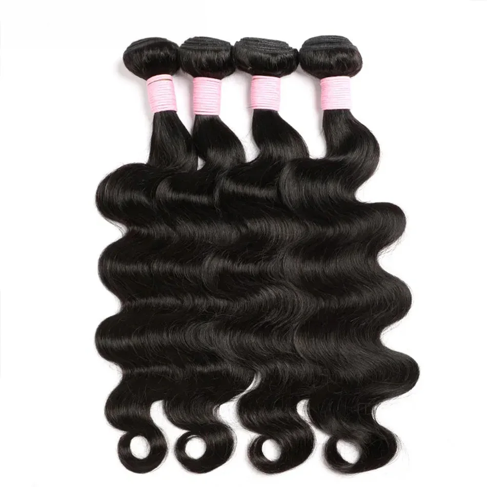 Human Hair Bundles Body Wave 26 28 30 Inch 100% Unprocessed Brazilian Virgin Hair Weave 3 Bundles Real Human Hair Natural Black