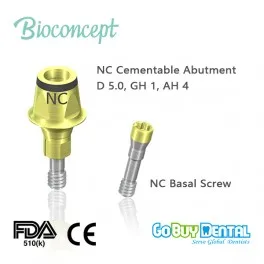 NC Cementable Abutment, D5.0, GH 1, AH 4 (131120)