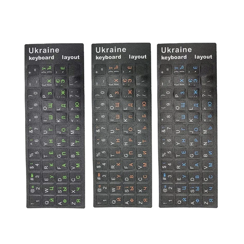 

Ukrainian Language Keyboard Sticker Durable Alphabet Black Background for PC Laptop Computer Keyboard Accessory Easy Apply