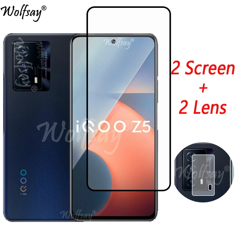 Full Cover Tempered Glass For Vivo iQOO Z5 Screen Protector For Vivo iQOO Z5 Z 5 Z3 Z1 Z1X Camera Glass For Vivo iQOO Z5 Glass