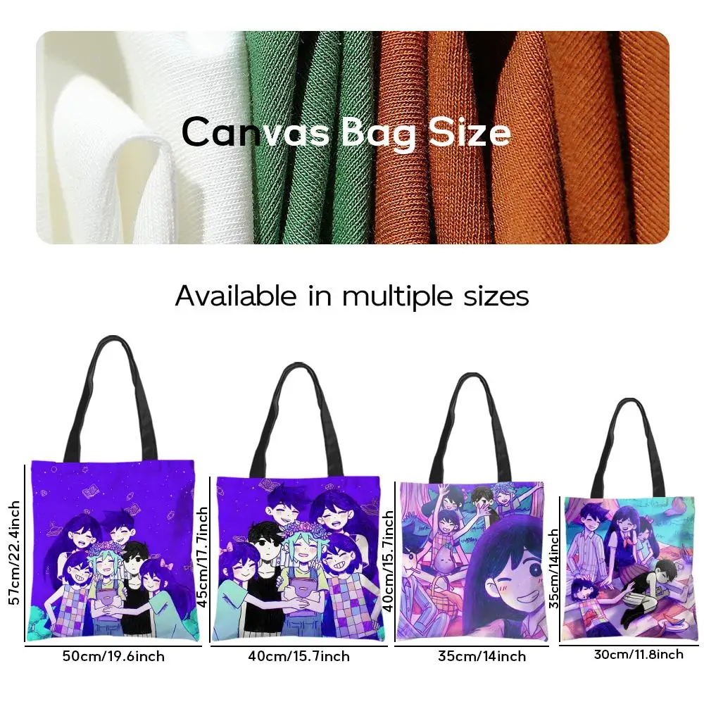 Storage Bags Canvas Shoulder Bag for Boys Girls Anime Crossbody Bags Students Handbag Horror Game O-Omori Personalized