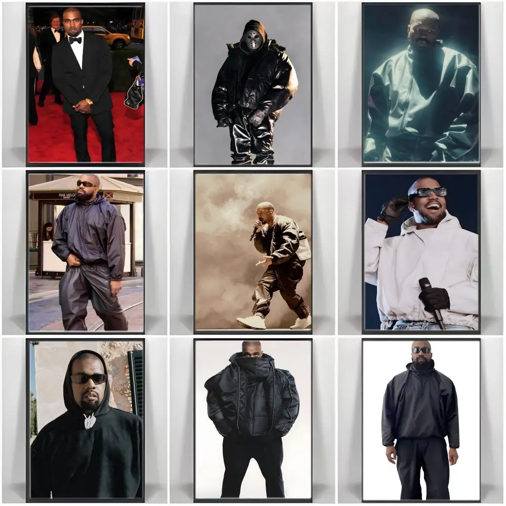 Hip hop K-Kanye West Poster  Self-adhesive Art Waterproof Paper Sticker Coffee House Bar Room Wall Decor