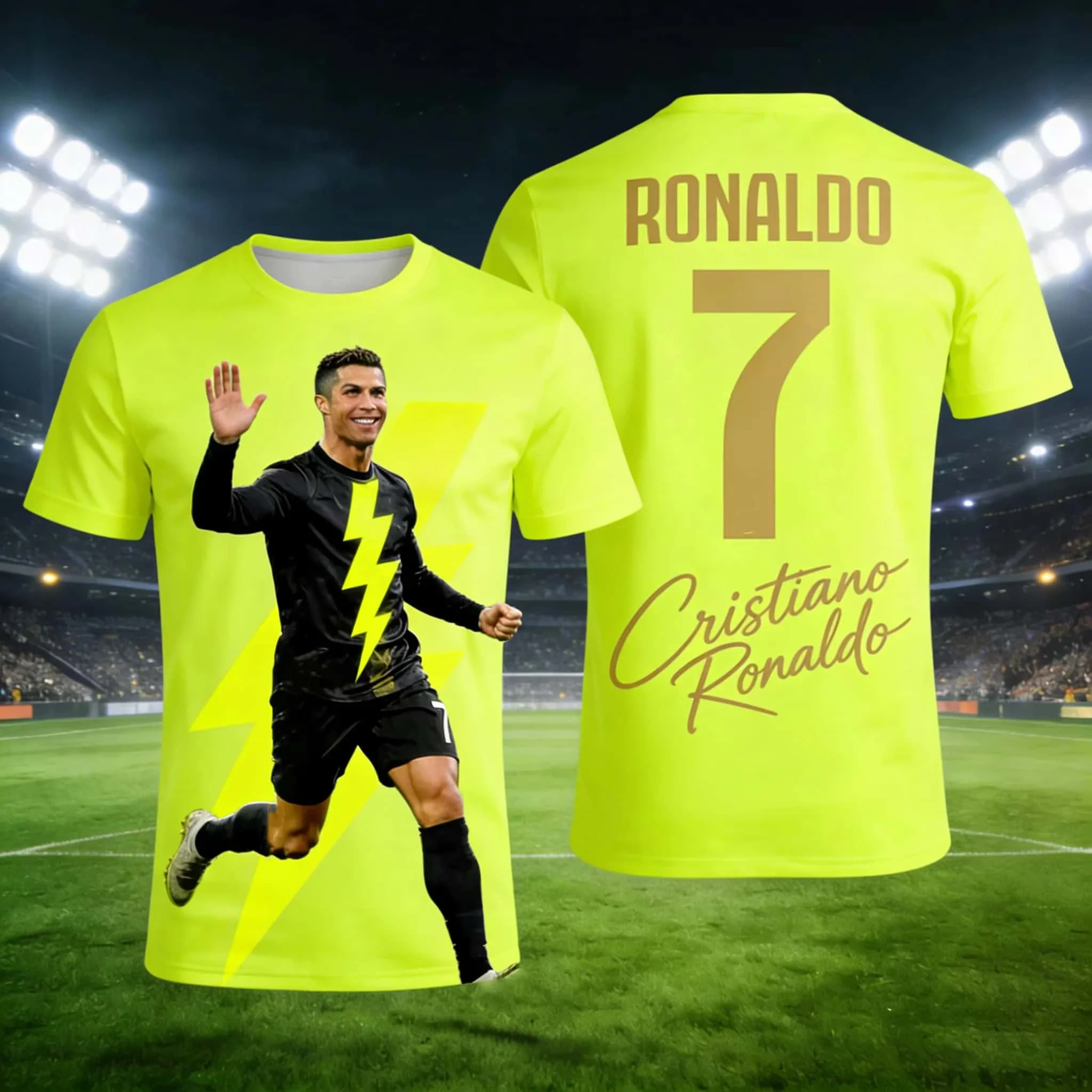 New Summer Style #Ronaldo No.7 #Signed 3D Football Training Loose-Fit Quick-Dry T-Shirt for Men and Women with Plus Sizes Kids