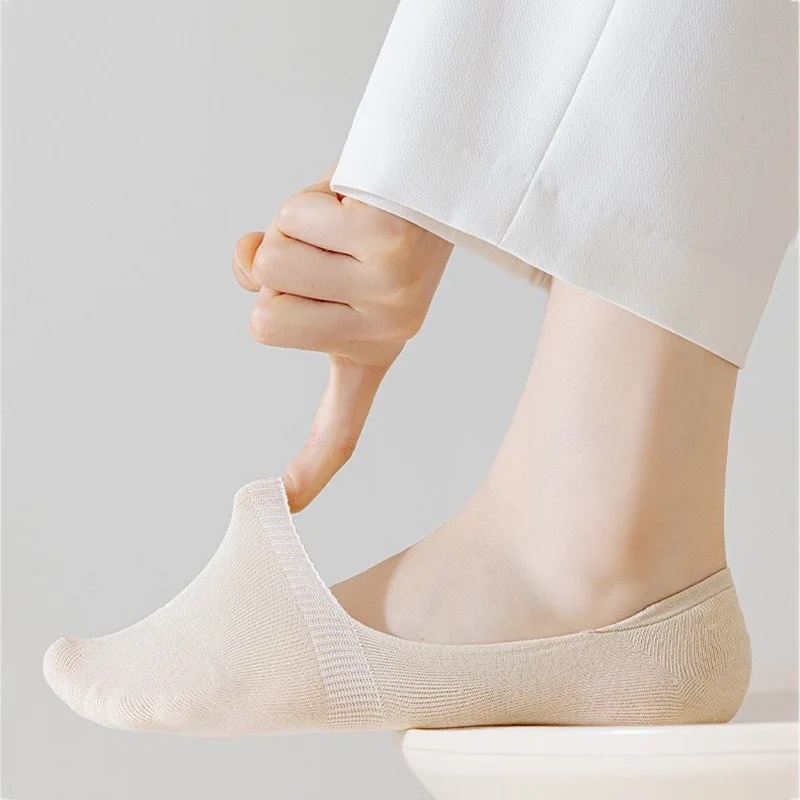 6 Paar Maillard Damen-Socken in Uni-Farben, unsichtbare Bootsocken, dünn, atmungsaktiv, rutschfest, niedrig geschnitten, für flache Schuhe, Sommer – Detail 2