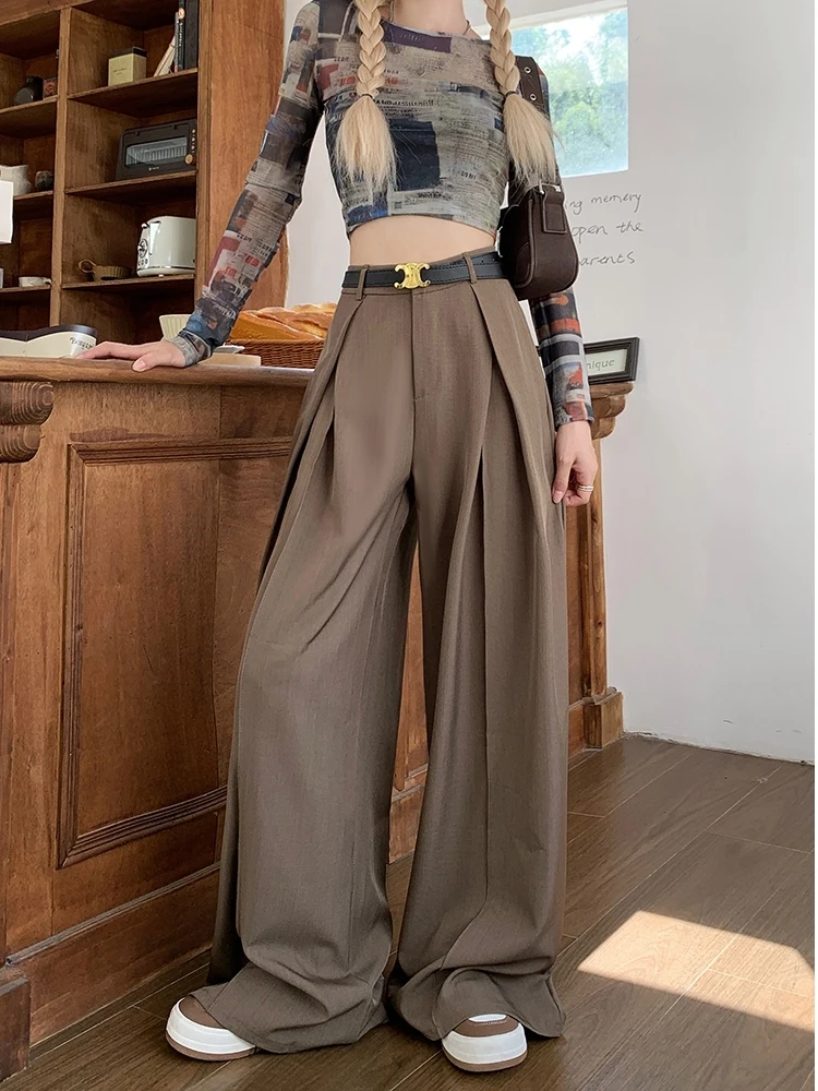Loose Wide Leg Suit Pants For Women's Summer 2024 New Korean Version Fashionable Versatile High Waisted Casual Pants
