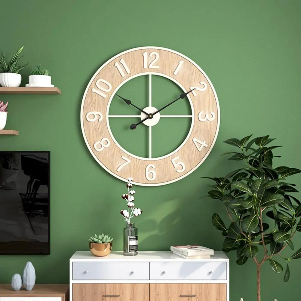 

60cm Wall Clocks Silent Non Ticking Wood Grain Wall Clock For Living Room Bedroom Kitchen Office Classroom Decor Wholesale