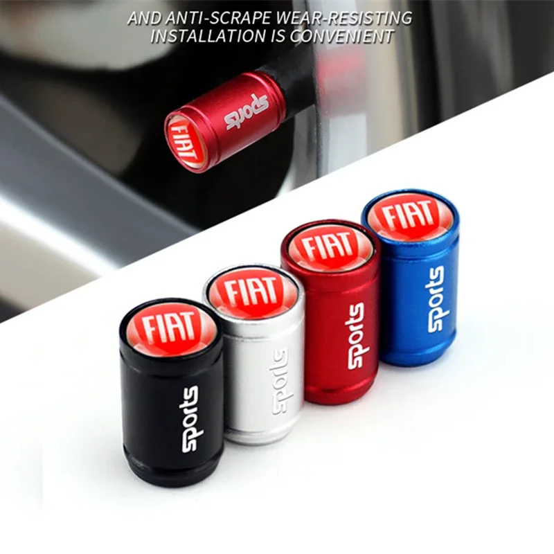 Metal Car Wheel Tire Valve Caps Air Stem Cover Auto Decoration for FIAT 500 500c Punto Stilo Siena Aegea Doblo Panda Tipo 600