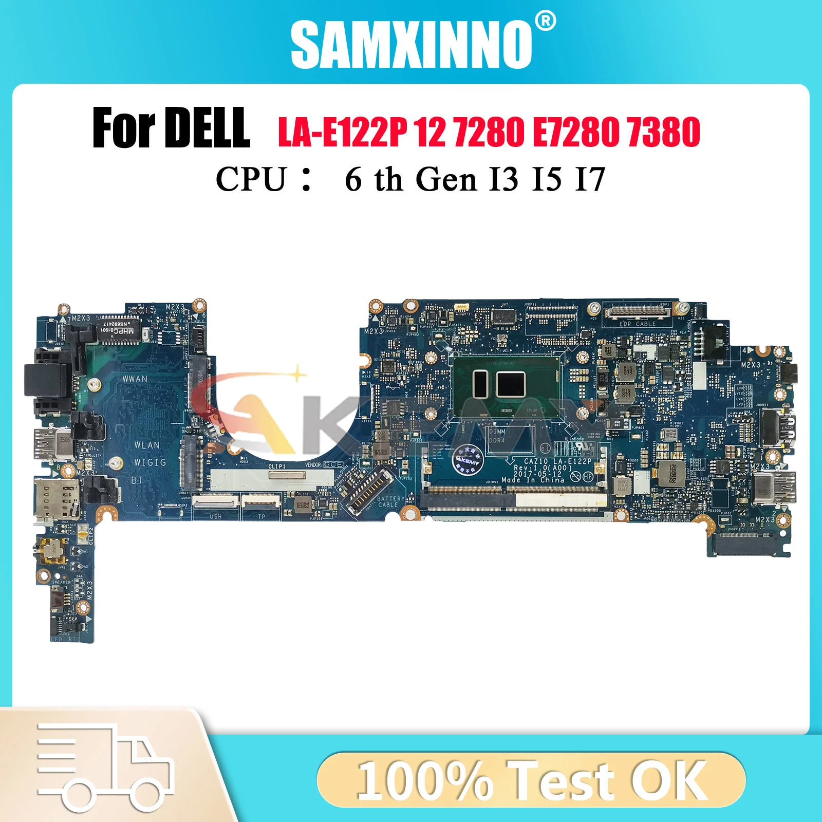 

For Dell Latitude E7280 7280 Mainboard LA-E121P LA-E122P 0R5YF6 0HP2CR 0Y044T 0NYJY5 I5 I7 6/7th Laptop Motherboard 100% tested