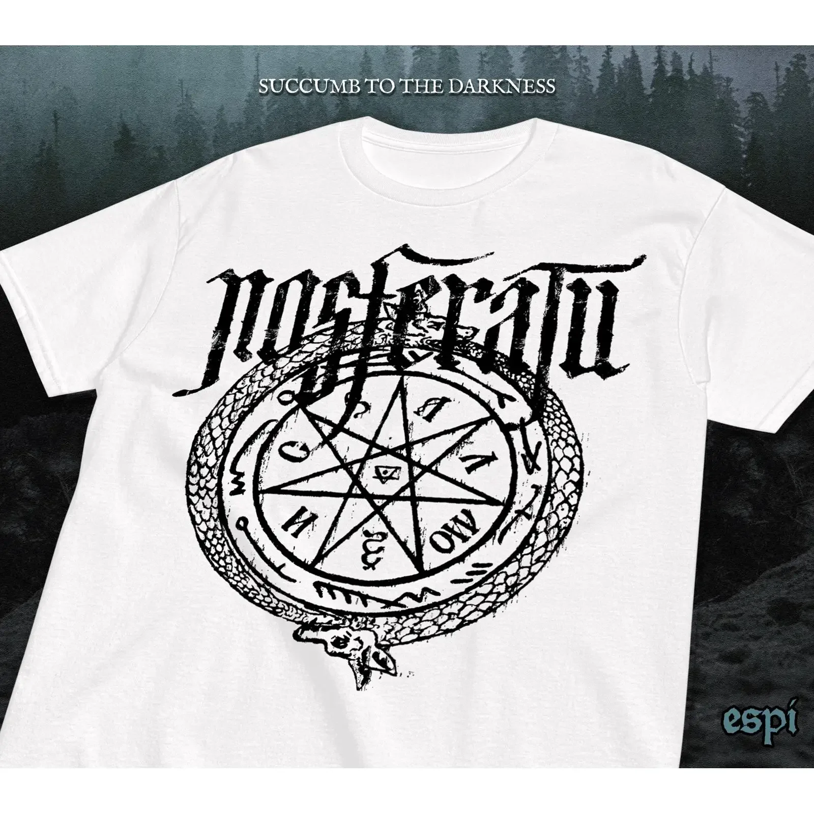 Nosferatu T Shirt Count Orlok Sigil White Version Cinephile Horror Clothing vintage Washed Top For Everyday Wear Stretched