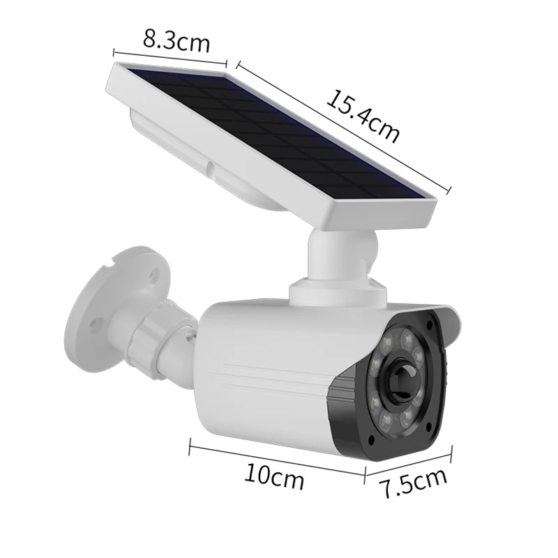 1PC Solar Battery Powered, Waterproof Fake Security Camera, Dummy Cameras, Motion-Activated Flood lights, Realistic Look