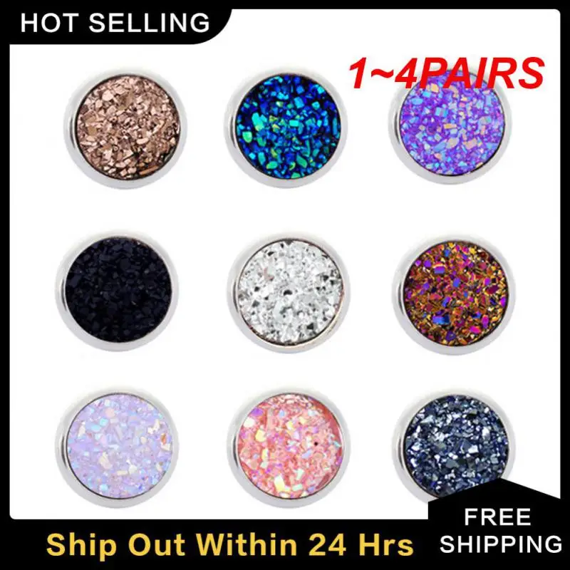 1~4PAIRS Women Earring Unisex New Women Men Earrings Jewelry Gifts Cute Earrings Metal Fashion Resin Ear Stud