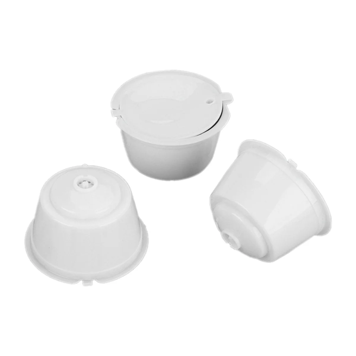 ABBO-For Dolce Gusto Machine Reusable Pod Refillable Filter Pod Capsule Cup Coffee, White