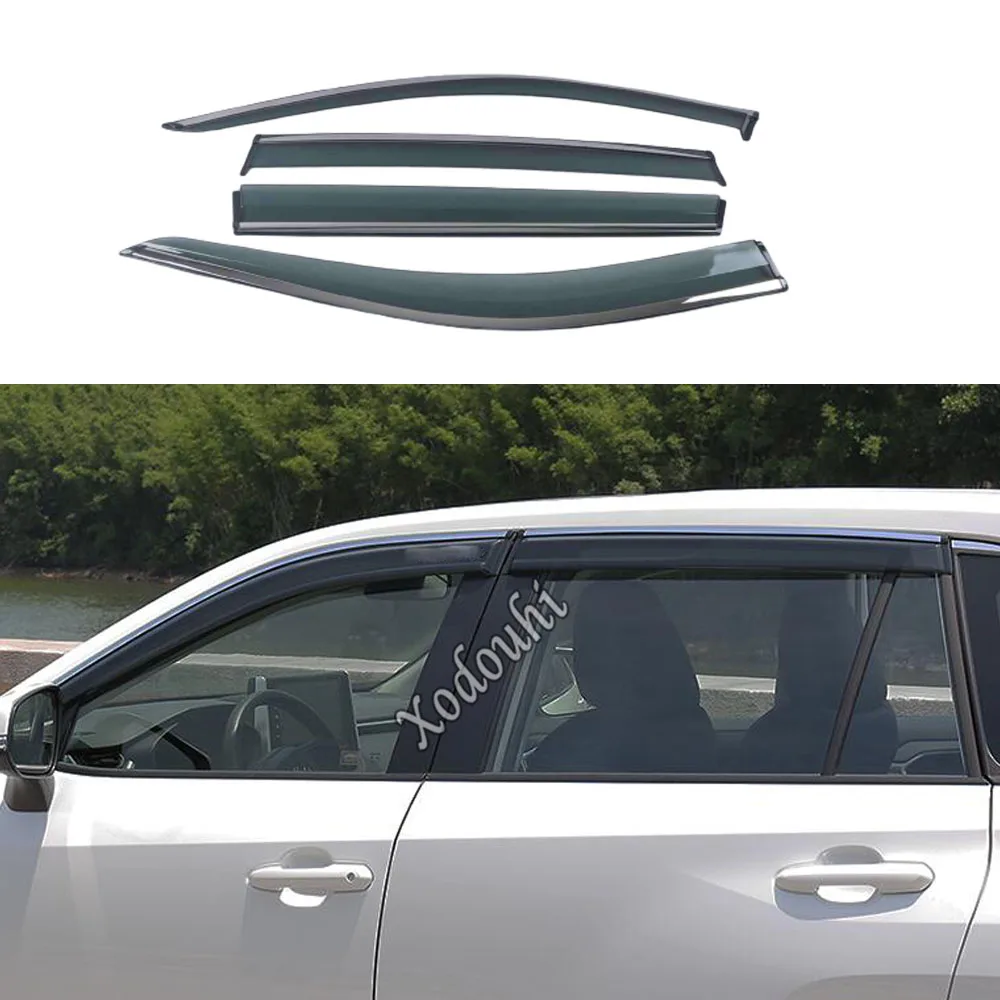 

Side Smoked Window Visors Vent Deflectors Rain Guards For Toyota Rav4 2019 2020 2021 2022 Car Accessories Exterior Decor 4PCs