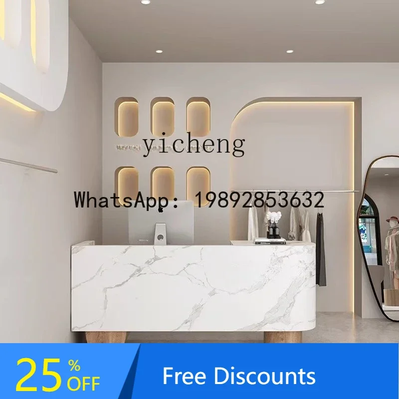 AA checkout page Bar counter Small company front desk Light luxury arc hotel reception desk table