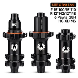 Fiets MTB Hub 6 Bolt Rem Boost 6 Pallen 28 H F15 * 100/15*110 R12 * 142/12*148 Geïntegreerde AL7075 HG/XD/MS