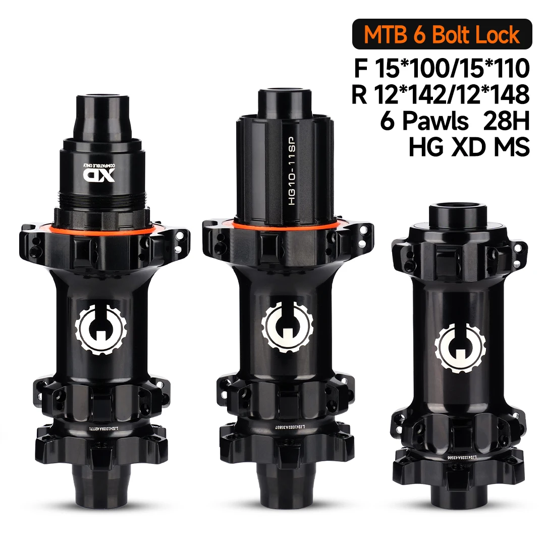 Bicycle MTB Hub 6Blot Brake Boost 6 Pawls 28H F15*100/15*110 R12*142/12*148 Integrated AL7075 HG/XD/MS