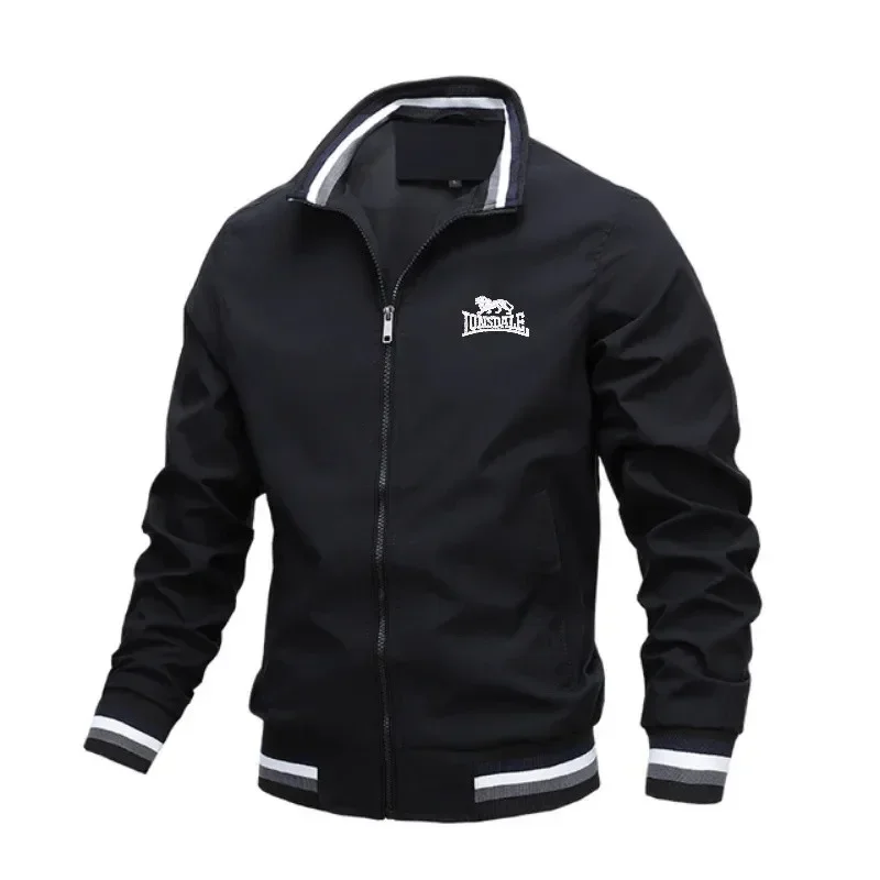 Men's Printed Stand-up Collar Casual Zipper Jacket 2026 Outdoor Sports Windproof Waterproof Latest Fashion Men's Wear