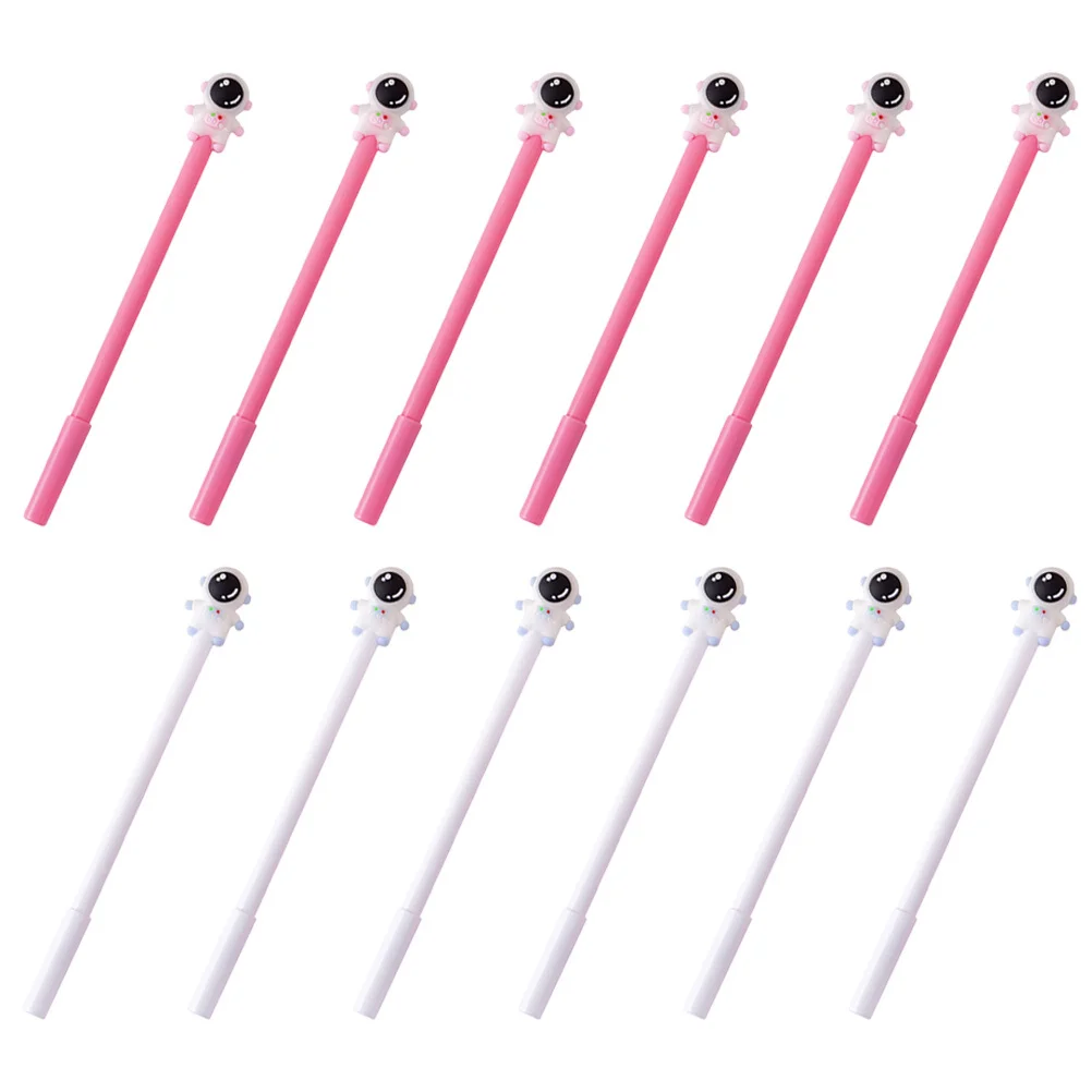 

12Pcs Cartoon Astronaut Gel Ink Pens Comfortable Student Writing Pens Office School Supplies Writing Pen Party Gift Pen