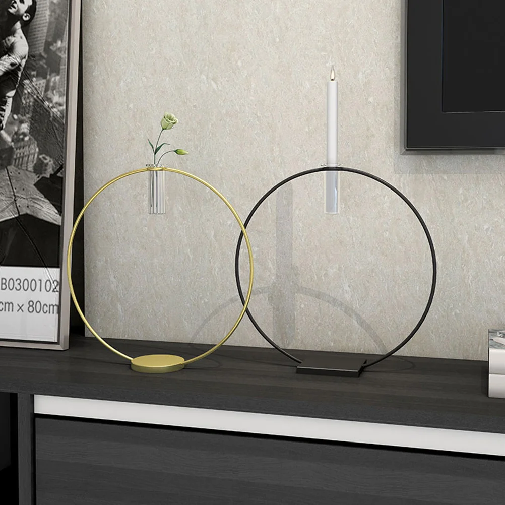

1pc Metal Candlestick Holder Decorative Stand For Home Party Garden Flower Arrangement Unique Support Adornment