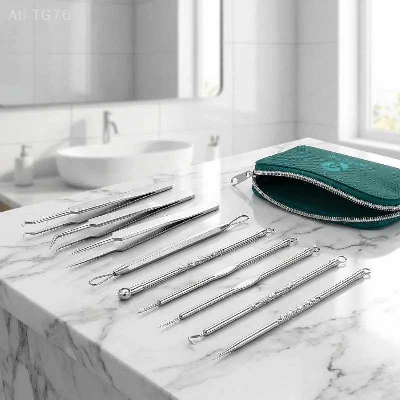 PuraVive Ultra-Precise Acne And Blackhead Removal Tool Set Pro Pimple Tweezers For Effective Face Care And Skin Purification
