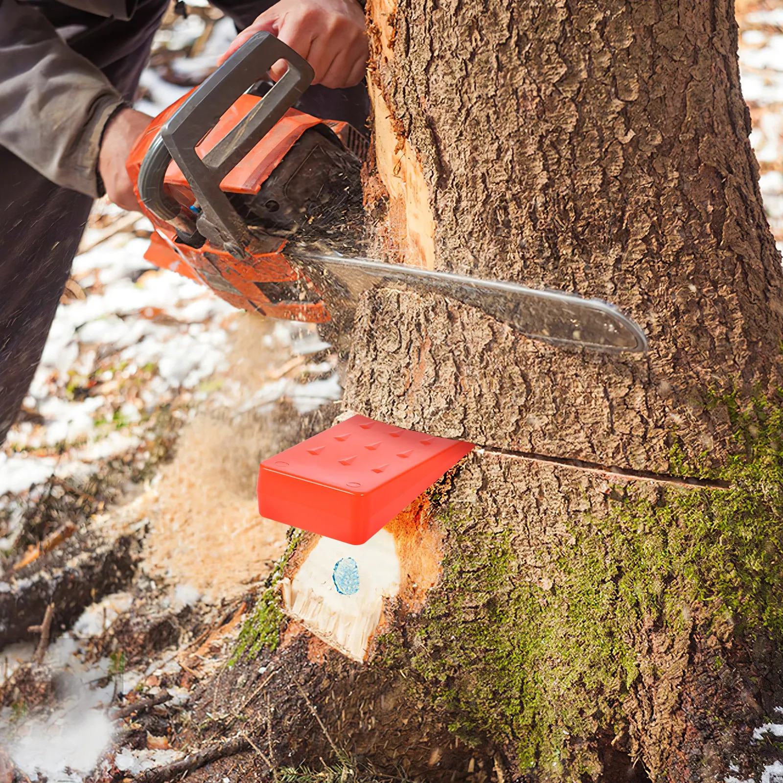 2Pcs Tree Cutting Plastic Wedges Nonslip Logging Felling Wedges Chainsaw Control Wood Splitters Chainsaw Wedge