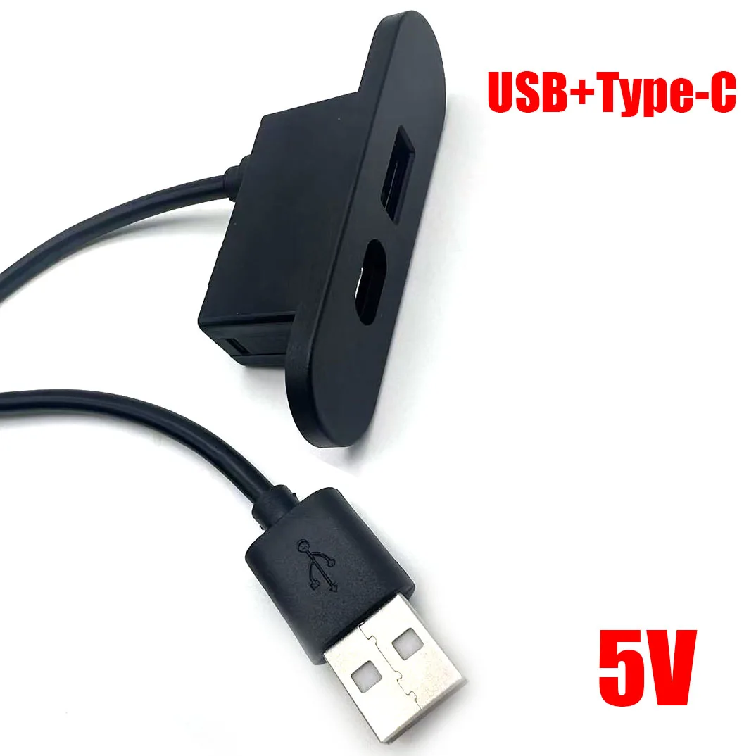 2 Ports USB 2.0 Hub for Laptop PC Computer Desktop Embedded USB Converter Hole In-Desk Mounting USB 2.0 Splitter