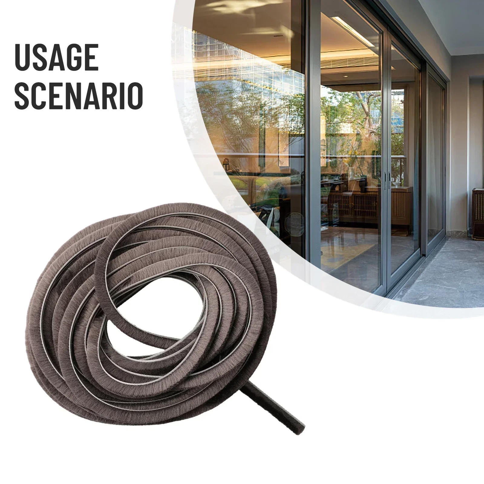 

Sliding Door Casement Draught Excluder Brush Pile Seal Strip Weatherstrip 5mm*8mm Home Improvement Decoration Tools Accessories