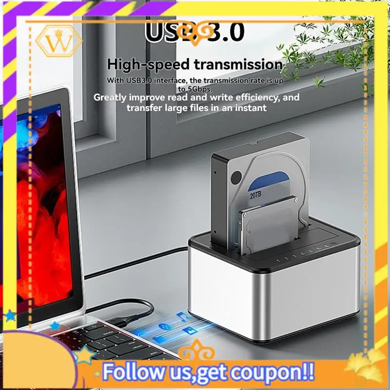أحدث-2.5/3.5 بوصة SSD حاوية القرص الصلب الخارجي ثنائي الخليج محطة إرساء القرص الصلب SATA إلى USB 3.0 HDD