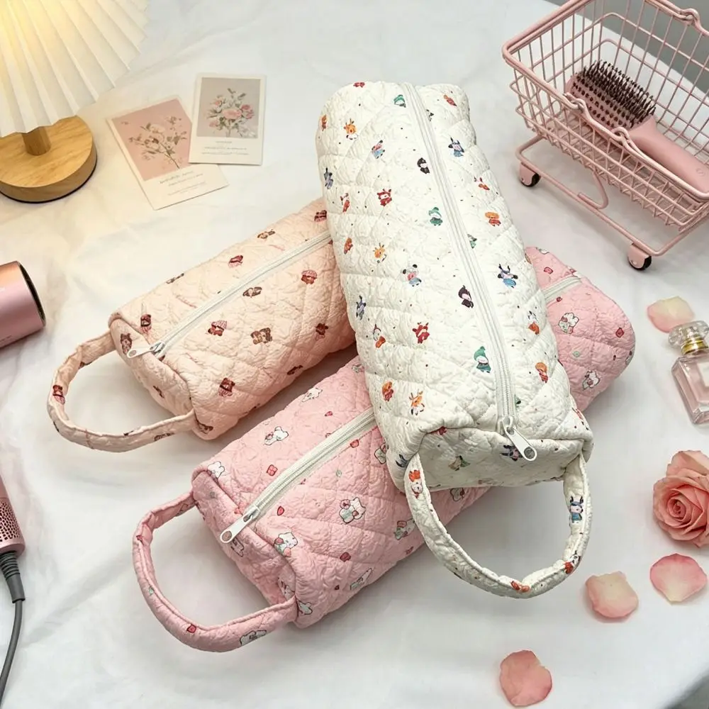 Soft Hair Dryer Storage Bag Large Capacity Quilting Cotton Curling Iron Carrying Case Dustproof Portable Cosmetic Bag