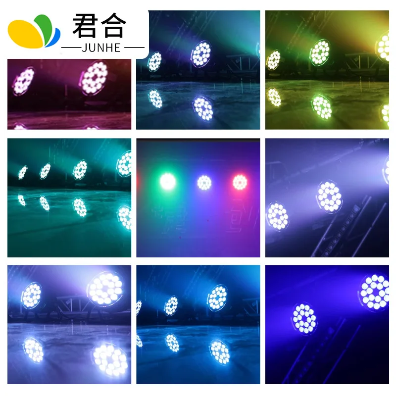 18 LEDs Par Can Full Color Dyeing Stage Light Atmosphere Fill Light For Wedding Performance Bar KTV Live Broadcast