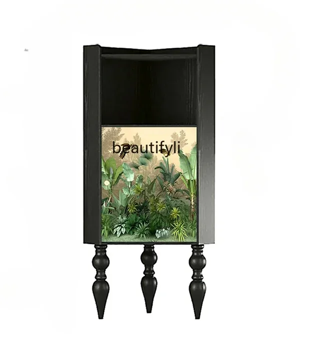 

FG52American rainforest style corner cabinet small apartment storage integrated decorative triangle cabinet living room side cab