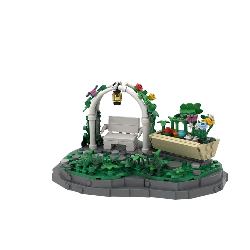 MOC-183636 moc o jardim blocos de construção modelo cidade parque jardim kit criativo cidade vista rua tijolos montagem brinquedos crianças presentes