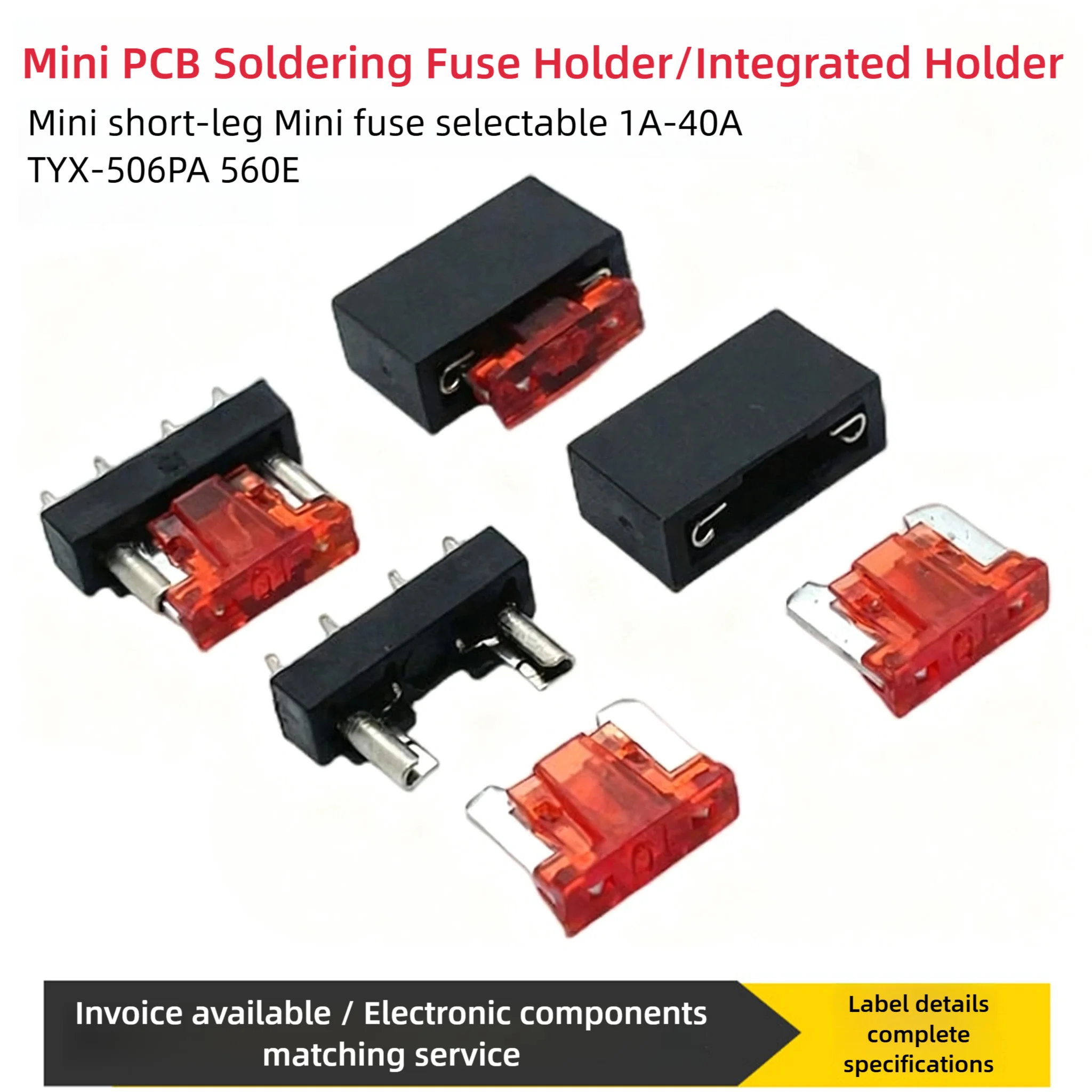 Welded Circuit Board Fuse Base Insert Piece Integral Seat, Mini Short Foot Mini Small PCB Special Vehicle