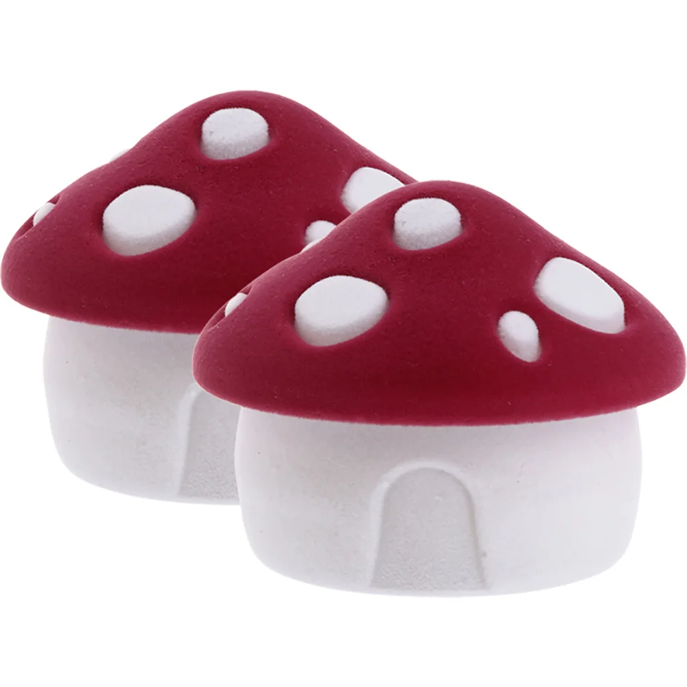 

2pcs Mushroom House Jewelry Box Small Organizer Earring Necklace Holder Storage Cute Design Travel GiftVintage Box Trinket