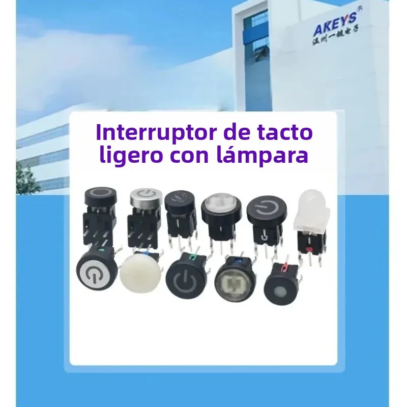 Imagen 5: 2 Botones LED Serie 6X6, Interruptor Táctil Vertical de Reinicio Automático, Diseño Circular
