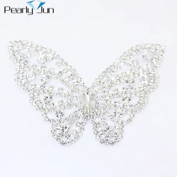 1PCS of 8.5*6.5cm DIY Butterfly Rhinestone Applique Glitter Crystal Patch Sewing On Clothing Bags Decoration Accessories YHX085