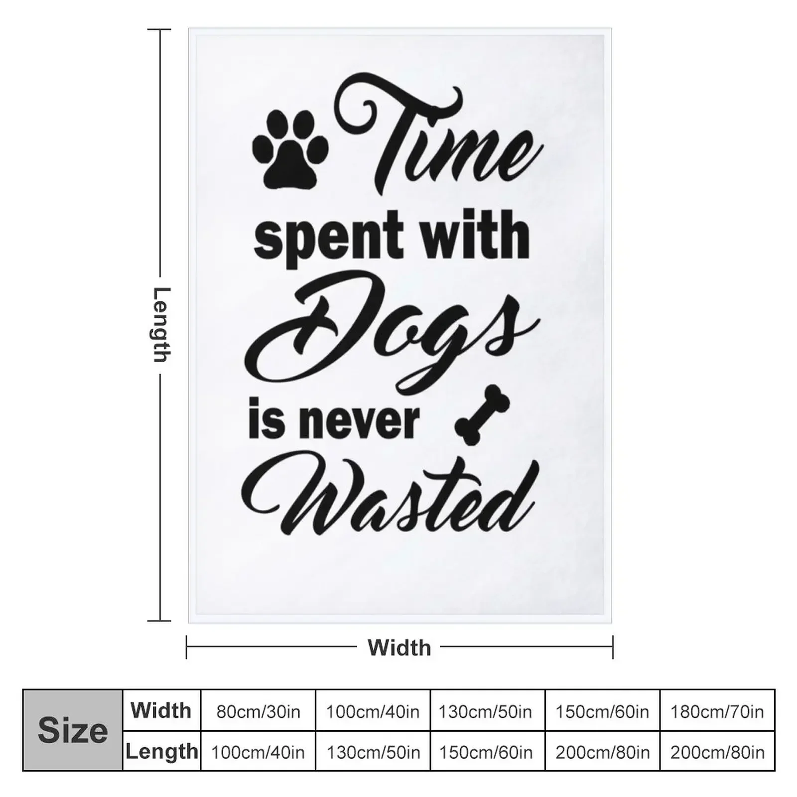Time Spent With Dogs Is Never Wasted Throw Blanket Thermals For Travel Beach Luxury Thicken Cute Stuffeds Thermal Blankets