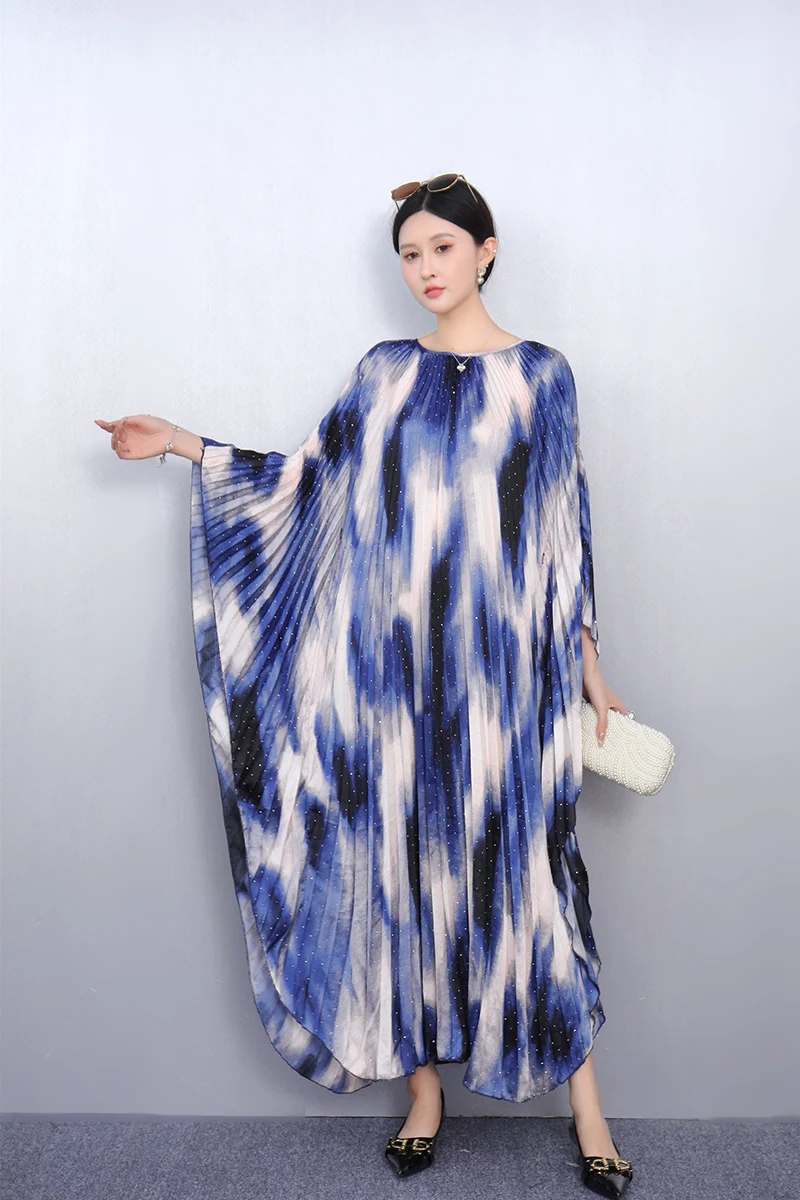 

2025 Spring Summer Fashion Elegant Printed Loose Long Dresses Women Long Short Dress Ladies J1094