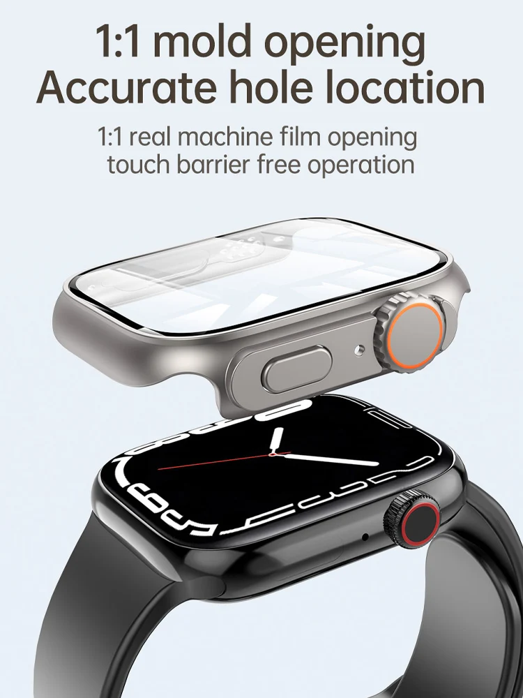 تغيير إلى علبة ألترا لساعة أبل ، السلسلة 9 ، 8 ، 7 ، 6 ، 5 ، 4 ، 3 ، سلسلة iWatch ، 45 ، 44 ، 41 ، 40 38 ، 42 ، 49 ، غطاء من الزجاج المقسى ، ترقية