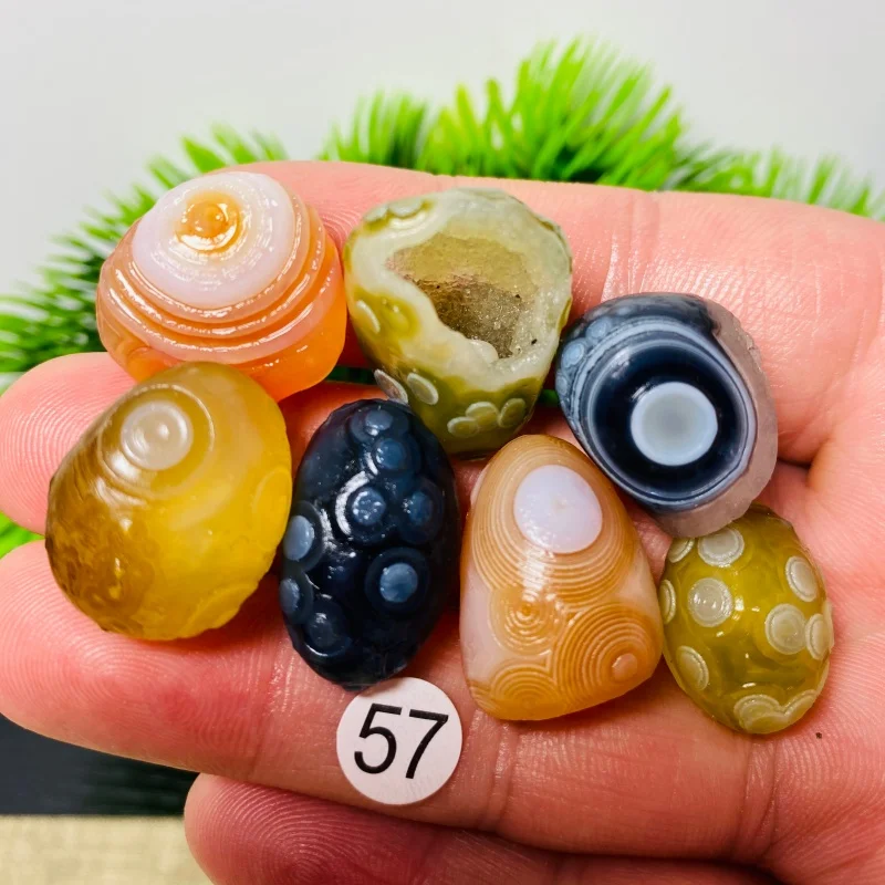 Natural  Colorful Sardonyx Agate Alxa Gobi  Rock Specimen Energy Crystal Healing Chakra Reiki Stone Garden Home Decor Gift 7Pcs - view 3
