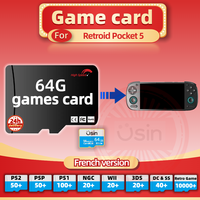 SD Game Card For Retroid Pocket 5 Mini 4 Pro French Version Retro PS2 PSP Games Android Gaming portable Console Memory TF 64G