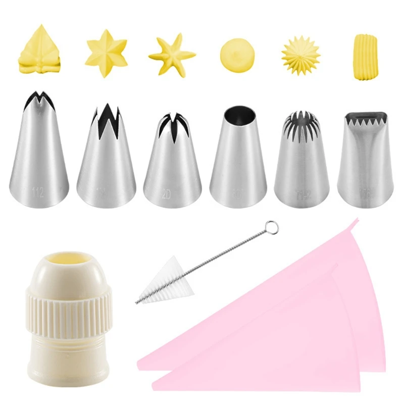 10 Pcs/Set Piping Bag Converter Icing Nozzles Tips Pastry Cupcake Cream Cake Decorating Supplies Baking Tool Drop shipping