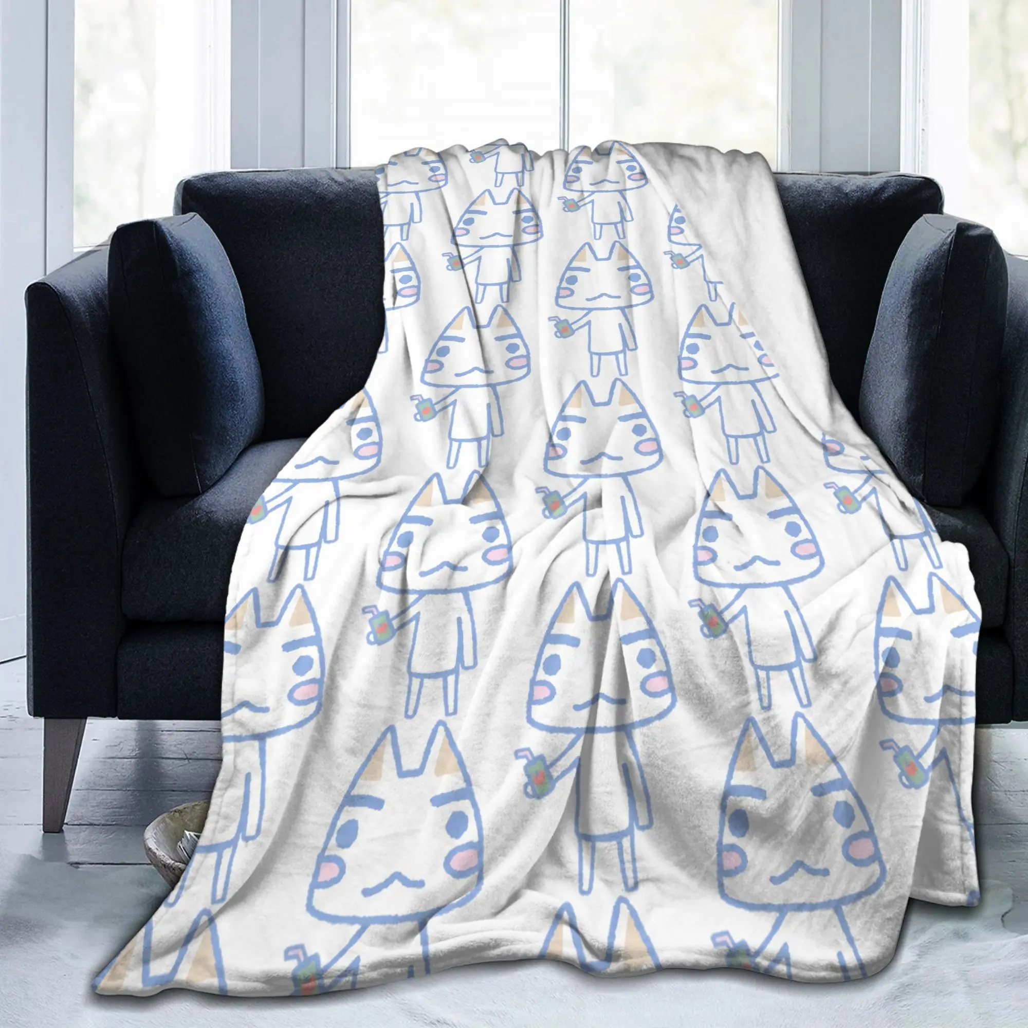 Toro Inoue Cat juice Wool Blanket  Awesome Throw Blanket for Bed Sofa Couch 125*100cm Bedspreads,