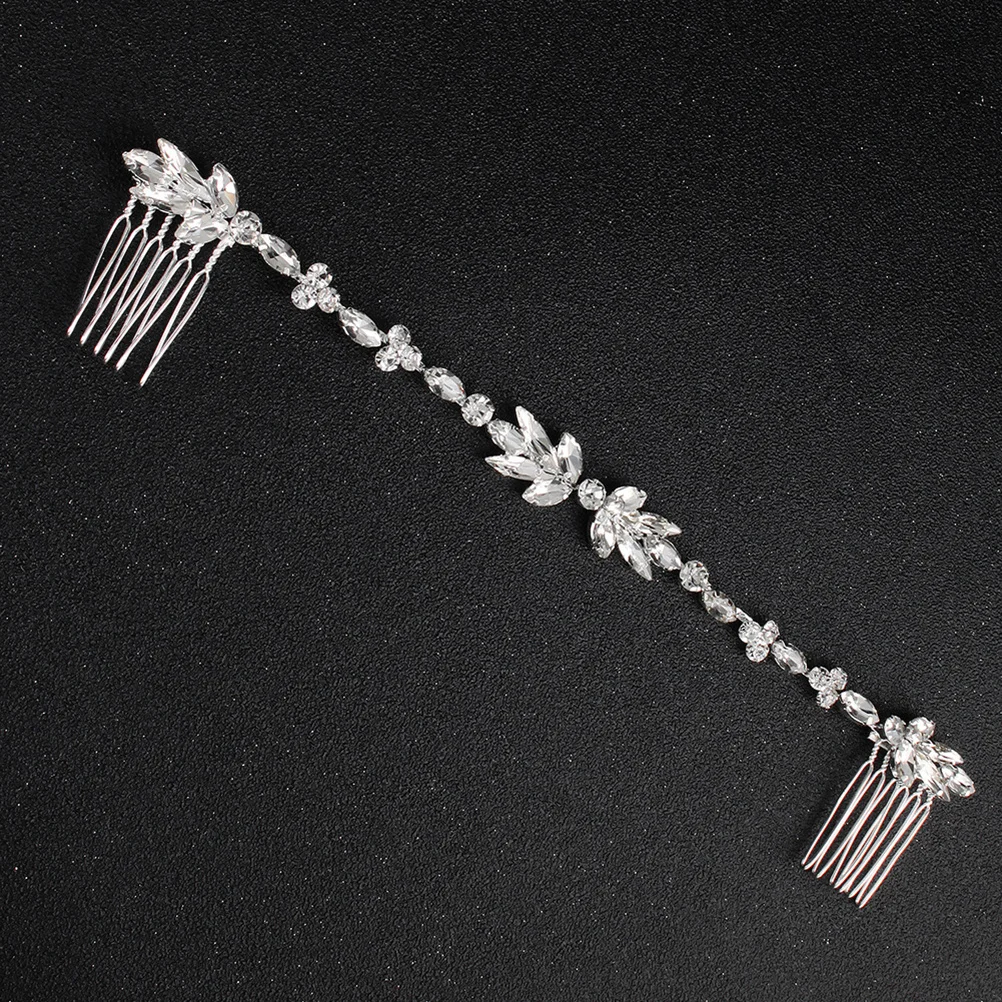 

Повязка на голову со стразами и кристаллами, двойная расческа, свадебный головной убор, свадебные аксессуары для волос, элегантный дизайн для невест