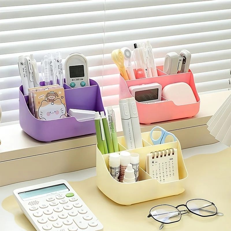 A Five-Compartment Desk Organizer And Drawer Storage Box, Multifunctional Office Pen Holder, Large-Capacity Desktop Storage Box