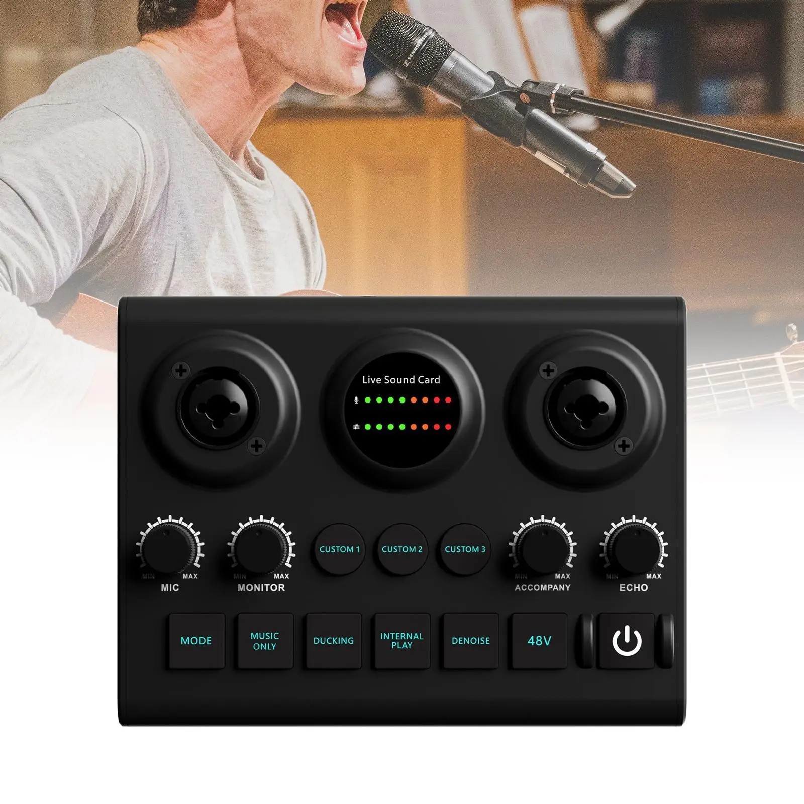 Microphone Sound Card Singing Entertainment Sound Card Karaoke Podcast Audio