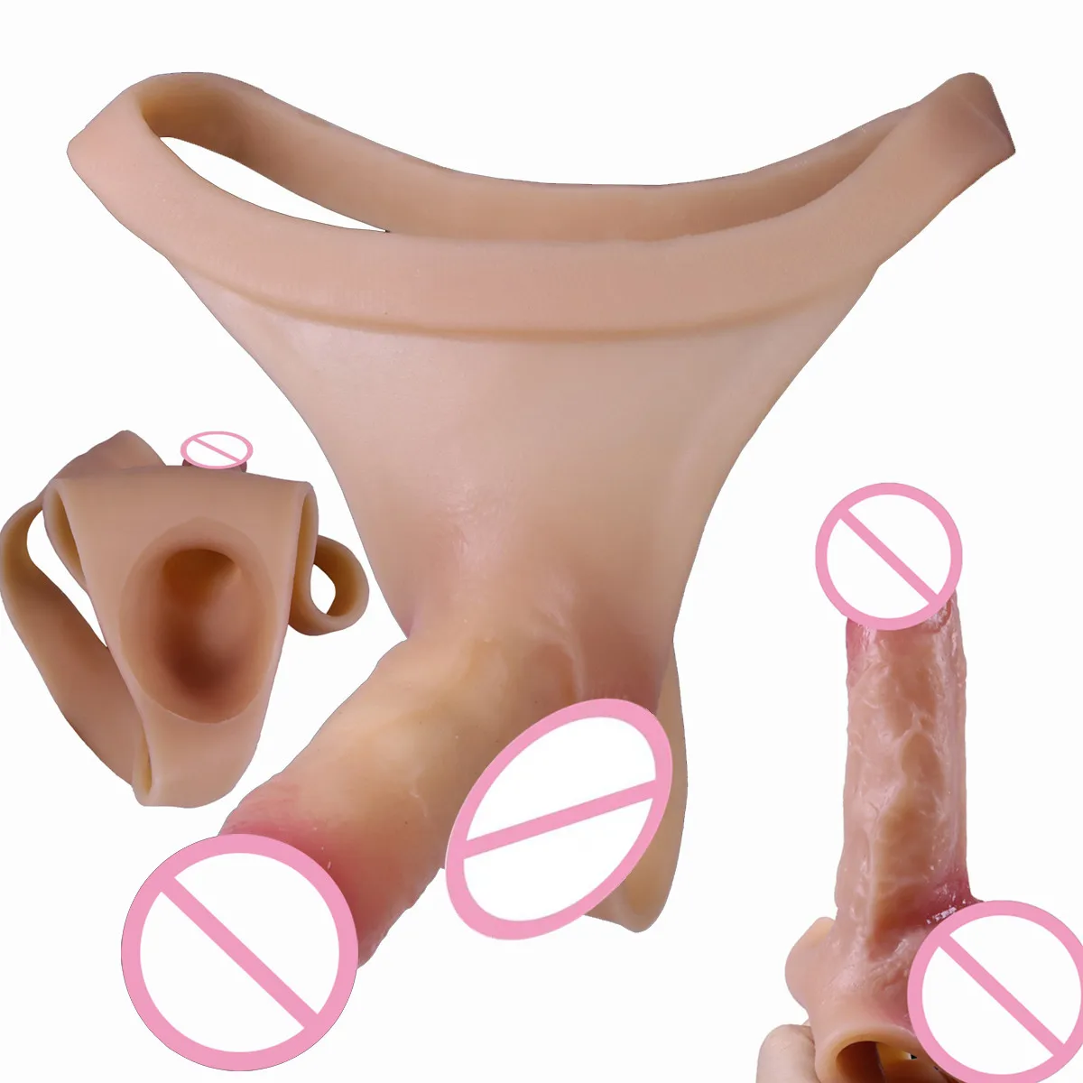 Strap on Dildo For Lesbian Gay Wearable Hollow solid Penis Sleeves BDSM DICK Dildo Pants Strapon Penis Sex Toys for Couple Woman