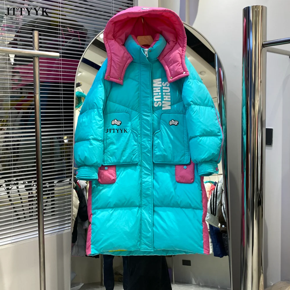 New Fashion Winter Clothing Women 90% Duck Down Coat Long Puffer Jacket for Female Thick Warm Parkas Lady Outerwear Oversized