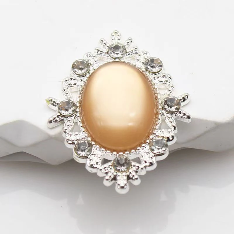 10 pieces of retro oval gemstone inlaid diamond alloy patch DIY handmade clothing accessories and accessories